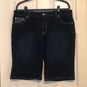 Style & Co size 16 dark indigo embellished shorts